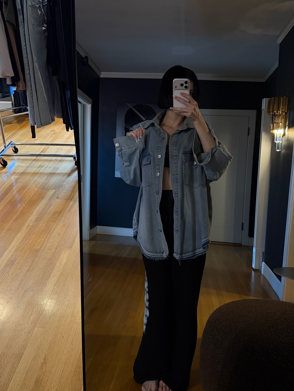 Perfect Summer Oversized Washed Denim Button-Up Jacket - Super light sz Med